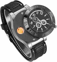 🔥⌚ Military USB Lighter Watch for Men – Windproof, Rechargeable & Stylish Gift 🎁