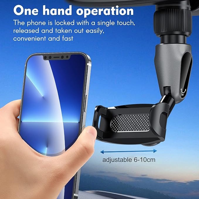 Flexible Car Phone Holder 📱 | Magnetic Mirror Mount with Adjustable Angles 🚗✨