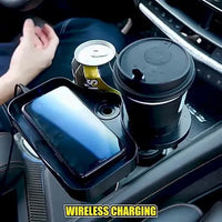🔥 Car Cup Holder with 15W Wireless Charging – Fast & Secure Mount🚗☕