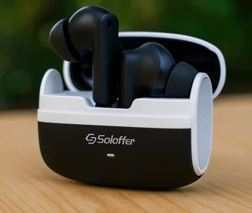 Solo True Wireless Stereo Earbuds 🎧 – Deep Bass | Type-C Fast Charging | Bluetooth 5.3